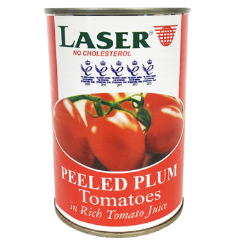 Laser Peeled Plum Tomatoes 400g 