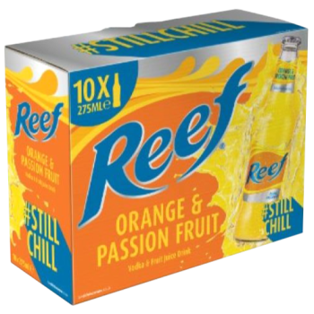 Reef Orange & Passion Fruit Vodka & Fruit Juice Drink 10 x 275ml 