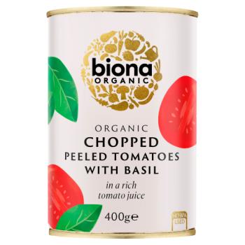 Biona Organic Chopped Peeled Tomatoes with Basil 400g