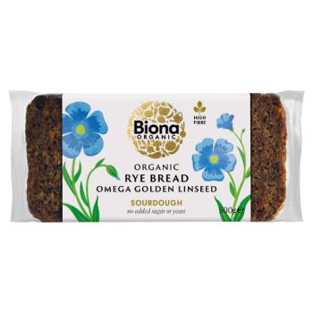 Biona Organic Sourdough Omega Golden Linseed Rye Bread 500g
