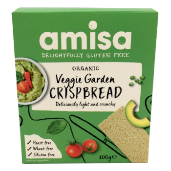 Amisa Organic Veggie Garden Crispbread Deliciously Light and Crunchy 100g