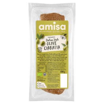 Amisa Organic Italian Style Olive Ciabatta 180g
