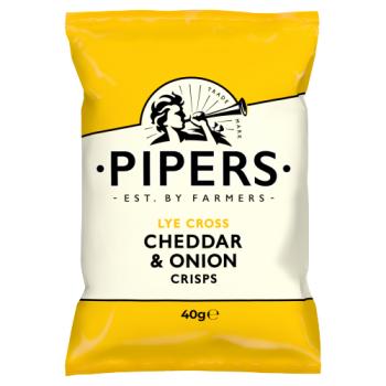 Pipers Lye Cross Cheddar & Onion Crisps 40g