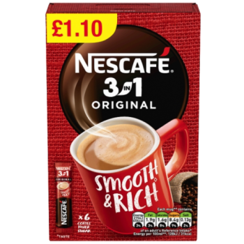 Nescafe 3in1 Instant Coffee 6 x 16g Sachets PMP £1.10