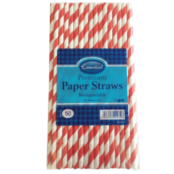 Essential Premium Paper Straws Biodegradable 50pk 