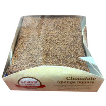 Authentic Cakes By Talgarth Chocolate Sponge Square 