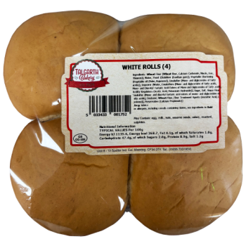 Talgarth Bakery 4 White Rolls 