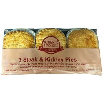 Authentic Savouries By Talgarth 3 Steak & Kidney Pies 