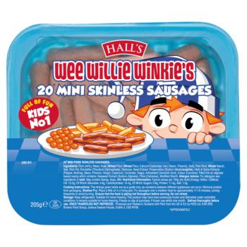 Hall's Wee Willie Winkie's 20 Mini Skinless Sausages 205g