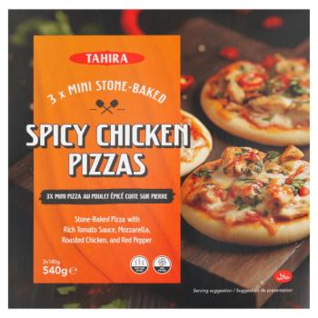 Tahira Mini Stone-Baked Spicy Chicken Pizzas 3 x 180g (540g)