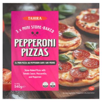 Tahira Mini Stone-Baked Pepperoni Pizzas 3 x 180g (540g)