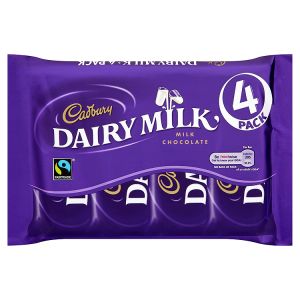 Cadbury Dairy Milk Chocolate Bar 4 Pack 154g