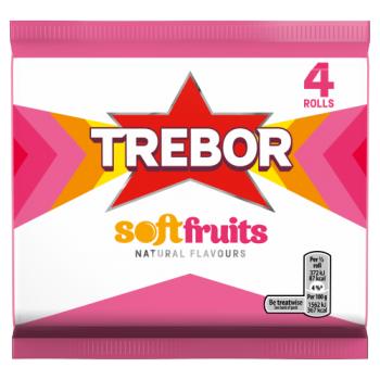Trebor Soft Fruits Sweets 4 Rolls 179.6g