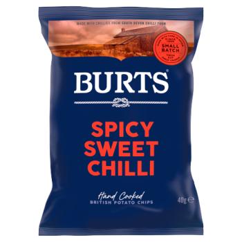 Burts Spicy Sweet Chilli Hand Cooked British Potato Chips 40g