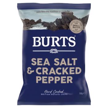 BURTS Hand Cooked British Potato Chips Sea Salt & Cracked Pepper 150g