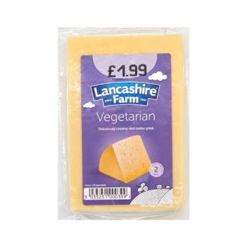 Lancashire Farm Vegetarian Cheese Block 255g PM £1.99 