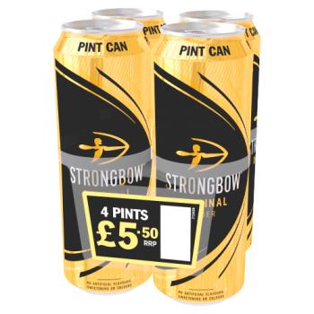 Strongbow Original Cider Cans 4 x 568ml RRP £5.50