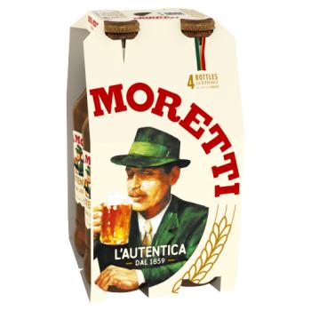 Birra Moretti Premium Lager Bottles 4 x 330ml