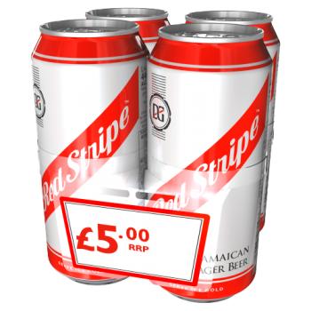 Red Stripe Jamaican Lager Beer 4 X 440ml Can