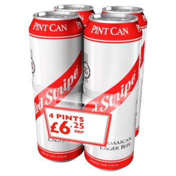 Red Stripe Jamaican Lager Beer 4 X 568ml Can
