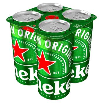 Heineken Original Pure Malt Lager Cans 4 x 440ml
