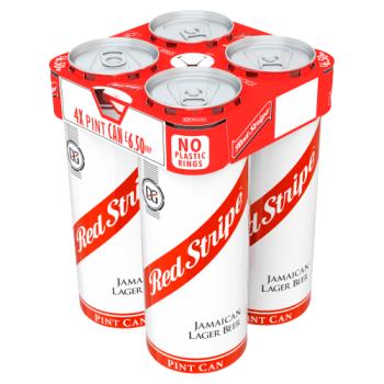 Red Stripe Jamaican Lager Beer 4 X 568ml Cans