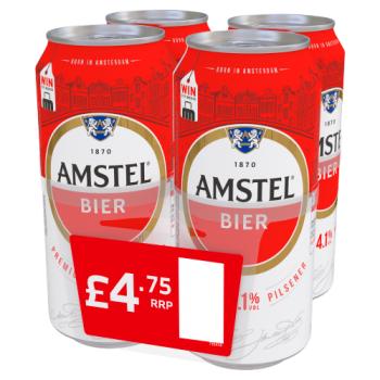 Amstel Lager Beer 4 x 440ml Cans