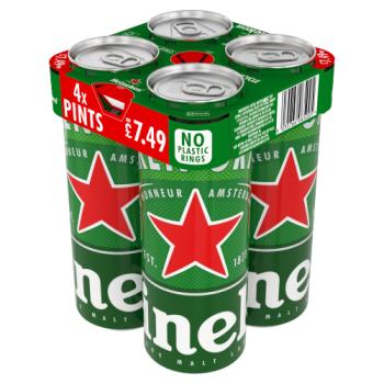 Heineken Pint Cans 4 x 568ml