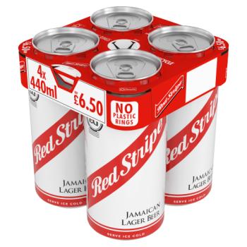 Red Stripe Jamaican Lager Beer Cans 4 x 440ml