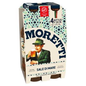 Moretti Sale Di Mare Premium Unfiltered Lager Beer Bottles 4 x 330ml