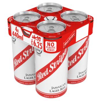 Red Stripe Jamaican Lager Beer Can 4 x 440ml
