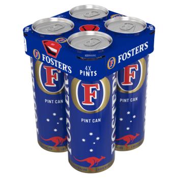 Foster's Australian Lager Beer Pint Can 4 x 568ml
