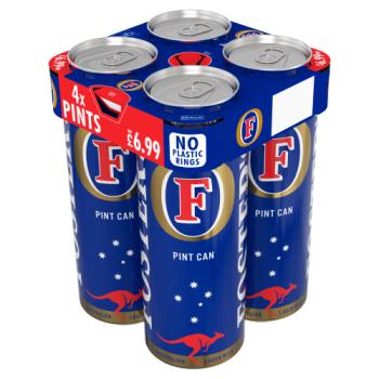 Foster's Australian Lager Beer Pint Cans 4 x 568ml