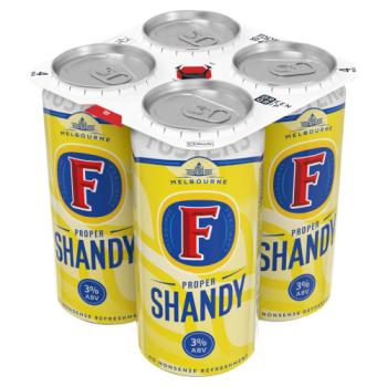 Foster's Proper Shandy Beer Cans 4 x 440ml