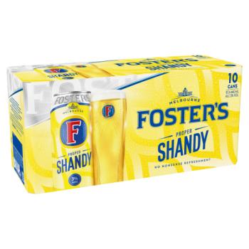Foster's Proper Shandy Beer Cans 10 x 440ml