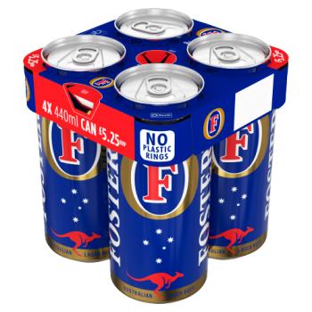 Foster's Australian Lager Beer Cans 4 x 440ml
