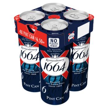 Kronenbourg 1664 Lager Beer 4 X 568ml Can