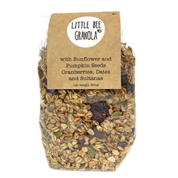 Little Bee Granola with Sunflower, Pumpkin Seeds, Cranberries, Dates & Sultanas 500g 