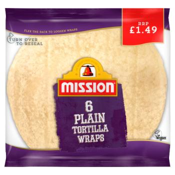 Mission 6 Plain Tortilla Wraps 368g