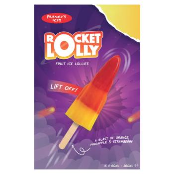 Franco's Ices Rocket Lolly Fruit Ice Lollies 6 x 60ml (360ml)