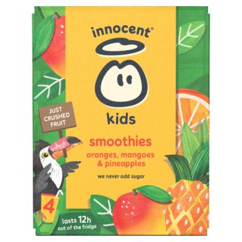 Innocent Kids Smoothies Oranges, Mangoes & Pineapples 4 x 150ml