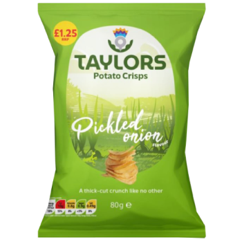Taylors Potato Crisps Pickled Onion Flavour 80g PM £1.25 