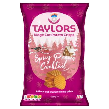 Taylors Spicy Prawn Cocktail Flavour Ridge Cut Potato Crisps 150g