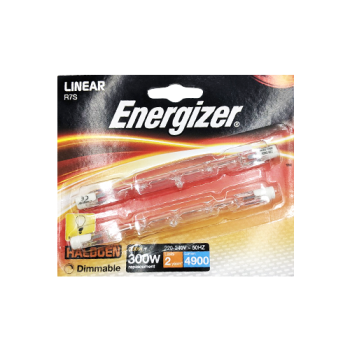 Energizer Halogen Warm White Linear R7S 300W Dimmable Light Bulb 2pk 