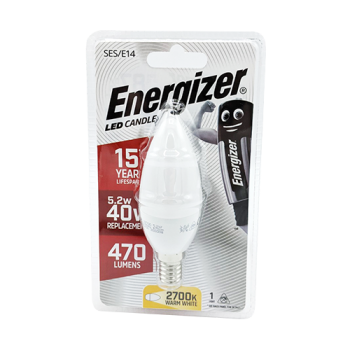 Energizer LED Warm White Candle SES/E14 40W Light Bulb 1pk 