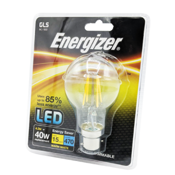 Energizer LED Warm White GLS BC/B22 40W Light Bulb 1pk 