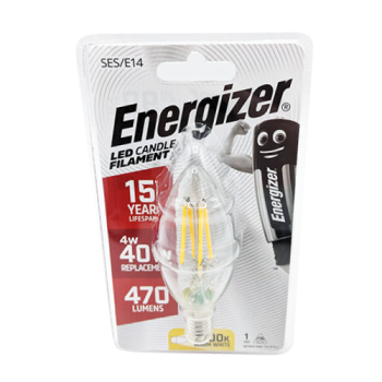 Energizer LED Warm White Candle Filament SES/E14 40W Light Bulb 1pk 