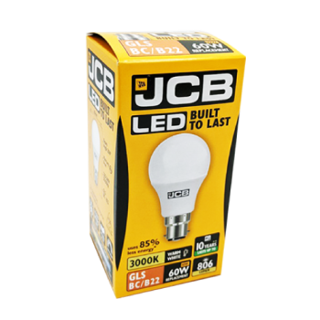 JCB LED Warm White GLS BC/B22 60W Light Bulb 1pk 
