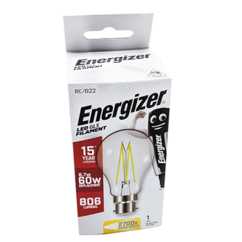 Energizer LED Warm White GLS Filament BC/B22 60W Light Bulb 1pk 