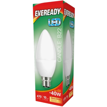 Eveready LED Warm White Candle B22 40W Light Bulb 